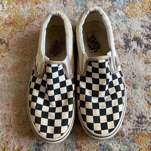 Vans Checkerboard Slip on Sneakers, men’s 5/women’s 6.5